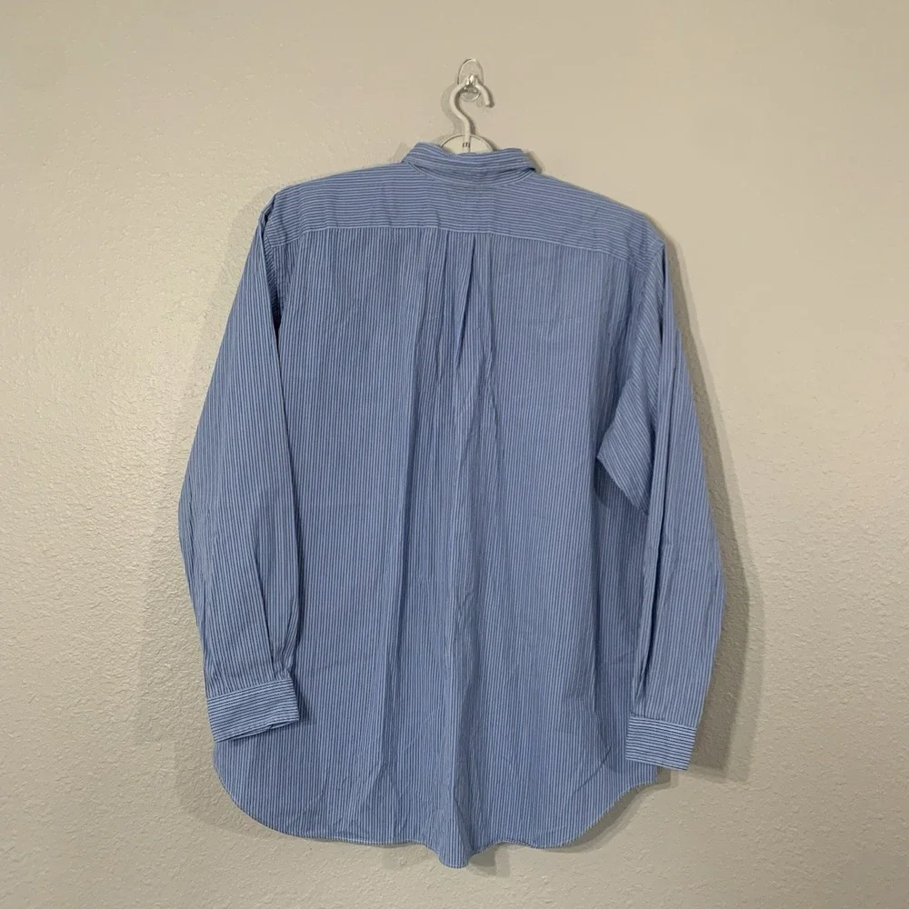Ralph Lauren Men's Size XLT TALL Classic Fit Blue Striped Button‎ Down Shirt